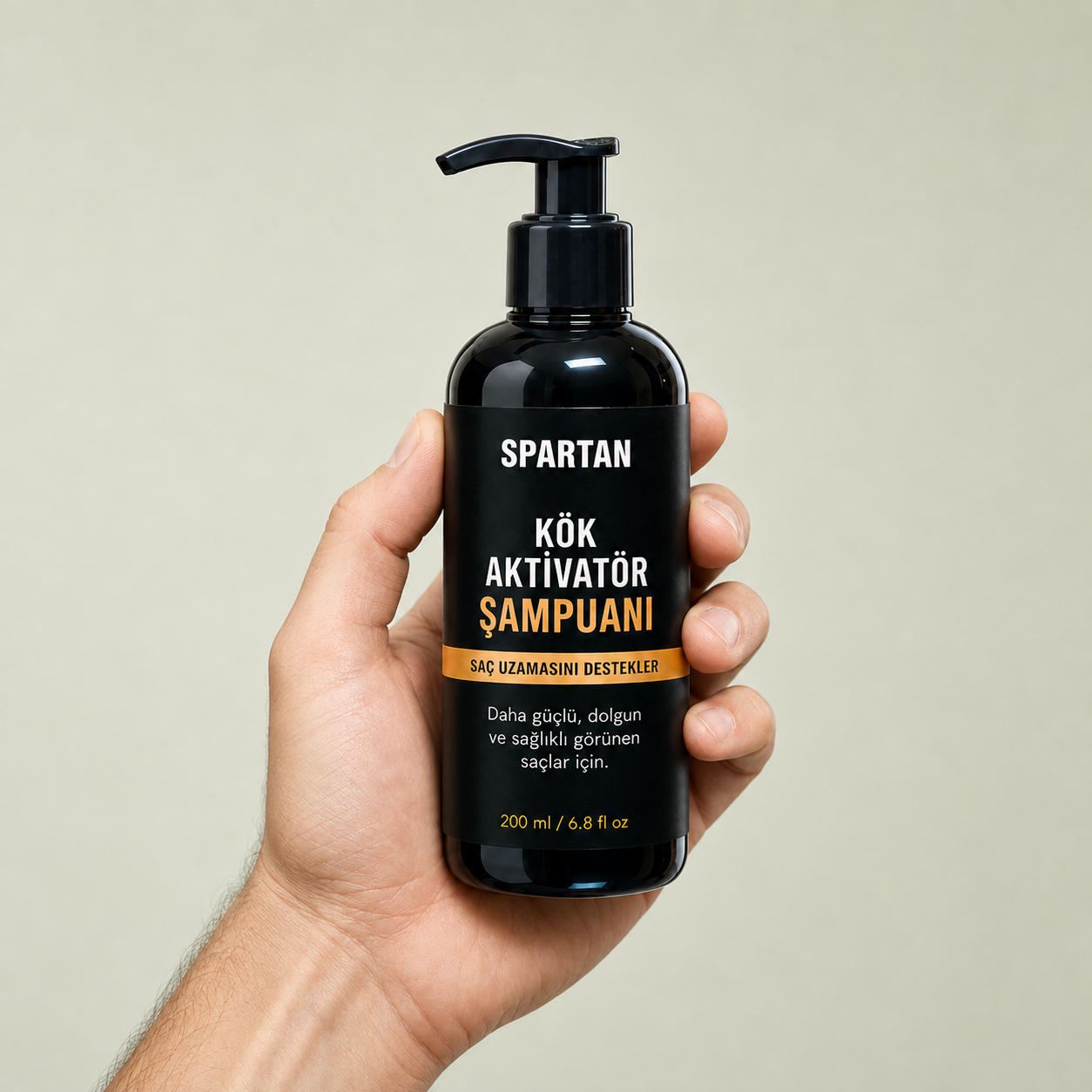 Elde tutulan Spartan 200 ml Kök Aktivatör Şampuan şişesi